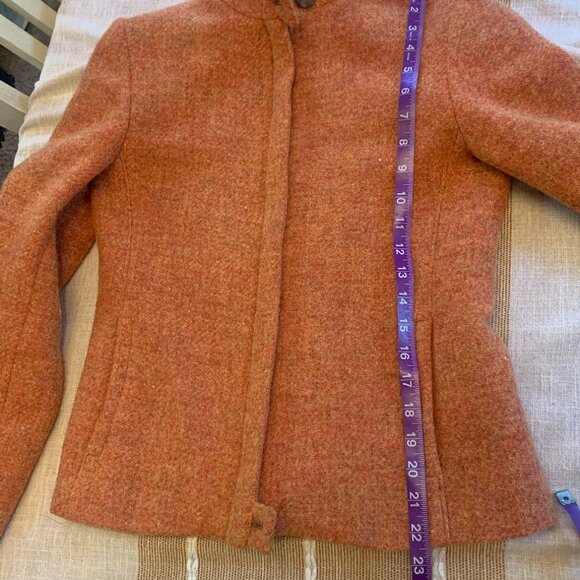 Zara Wool Autumnal Blazer Jacket with brown collar - Size M - Picture 6 of 8